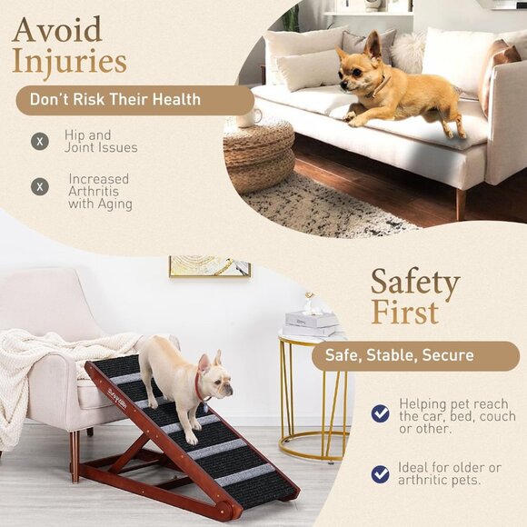 Wooden Adjustable Pet Ramp for All Dogs and Cats - Picture 7 of 9